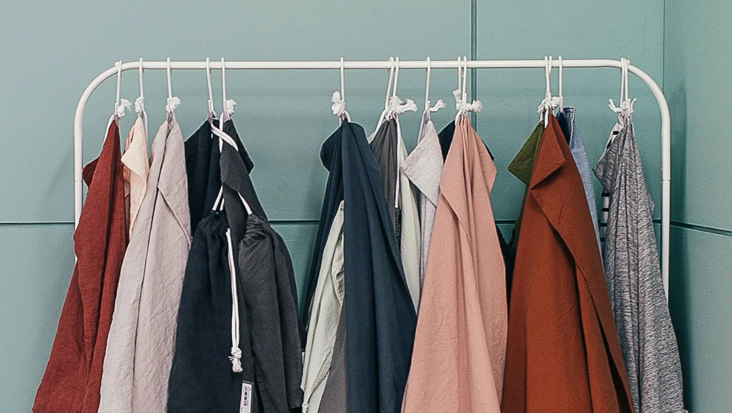 Clothes on a rack Clothes on a rack